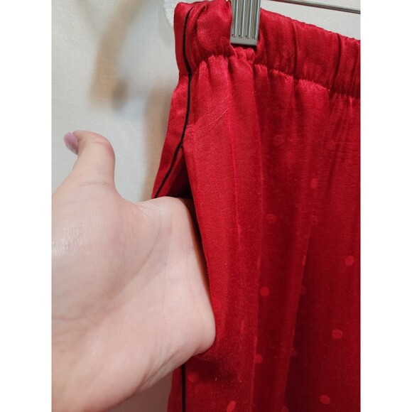 Victoria Secret XS Red Pants SleepWear Smooth Soft Polka Dot Silky Vivid Scarlet - Picture 4 of 16